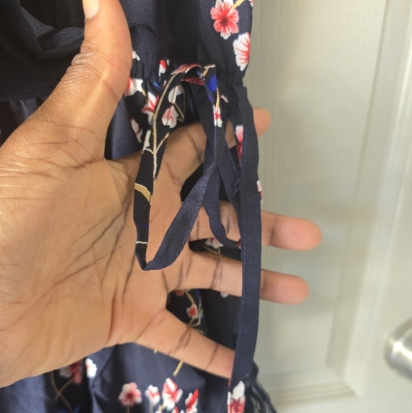 Blush Floral Maxi Wrap Dress 1X Pink Blue Women Ruffles Cottage Romantic Boho - Picture 8 of 16